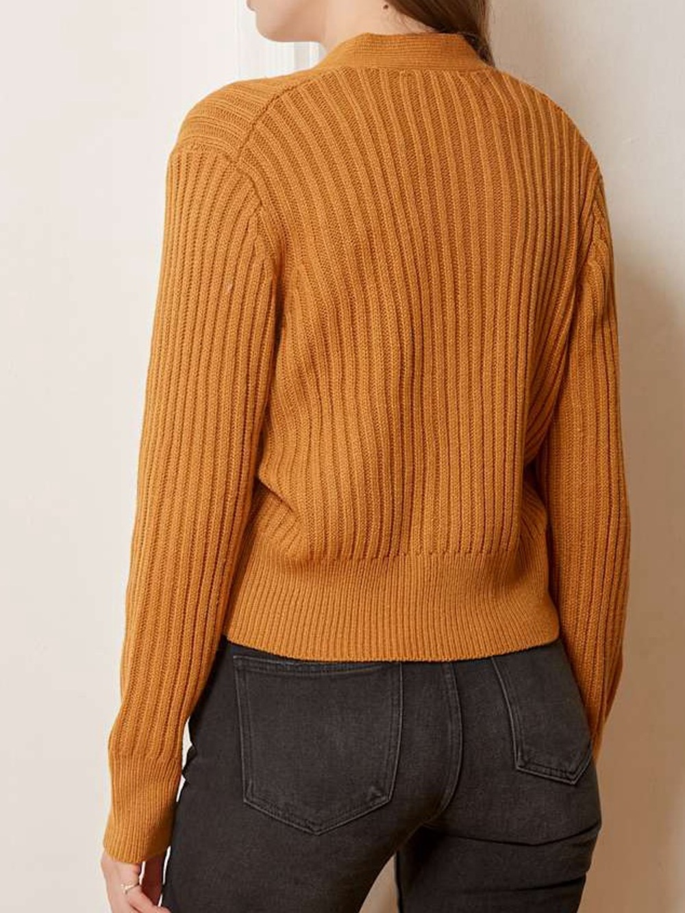 Lulu's Golden Mustard Ribbed Button-Front Cardigan - Picture 2 of 9